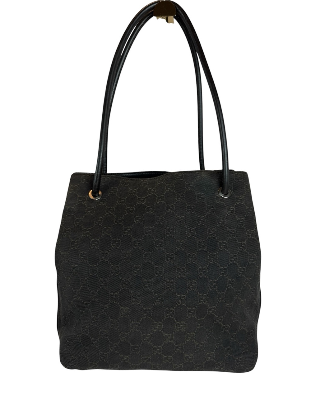 Gucci shoulder Black GG canvas Tote Bag